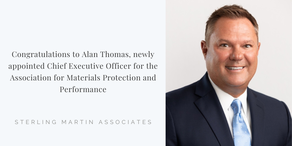 Announcement with headshot of Alan Thomas, new CEO for AAMP