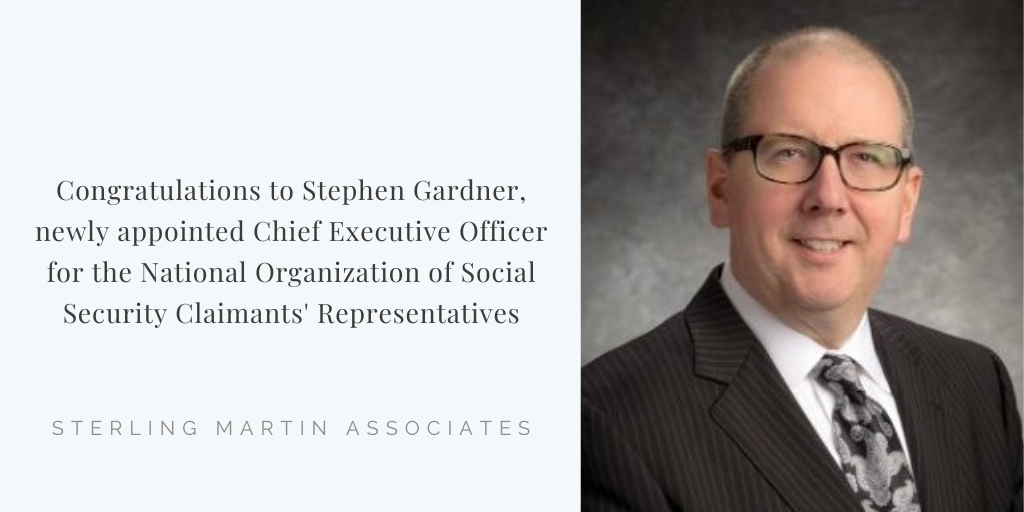 Announcement with headshot of Stephen Gardner, new CEO for NOSSCR