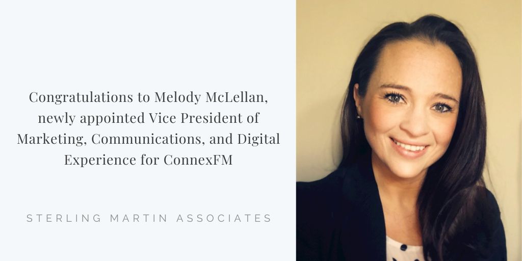 Announcement with headshot of Melody McLellan, new Marketing VP