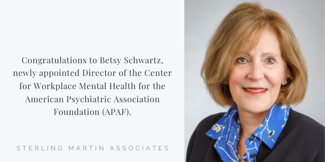Image of Betsy Schwartz along with Congratulations for new position